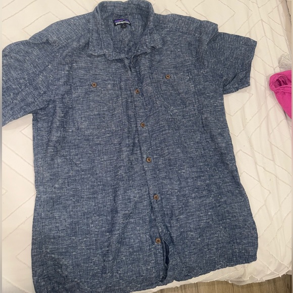 Patagonia Blue Casual Button Down Shirt - Picture 1 of 2